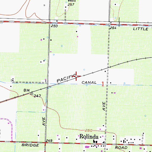 Topographic Map of Rolinda Station (historical), CA