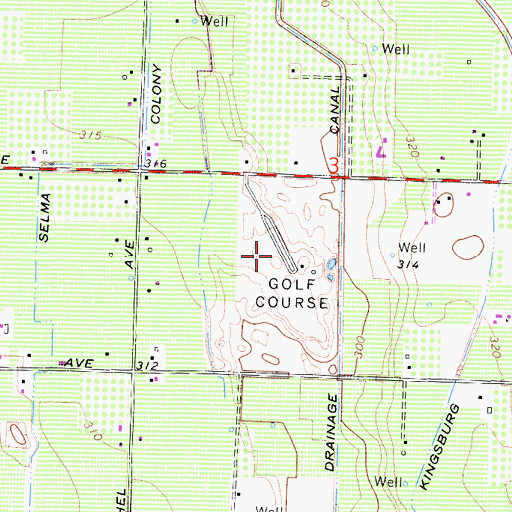 Topographic Map of Selma Landing Field (historical), CA