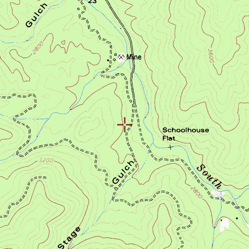 Topographic Map of South Fork School (historical), CA