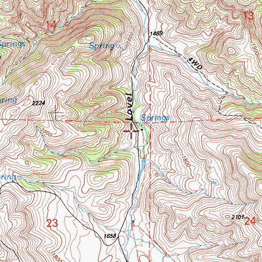 Topographic Map of Acebedo, CA