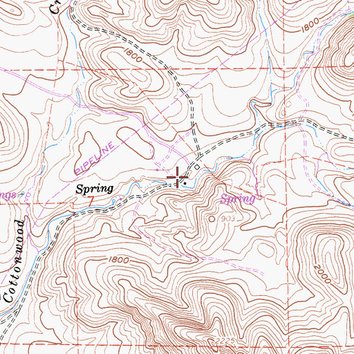 Topographic Map of Hancock Ranch, CA