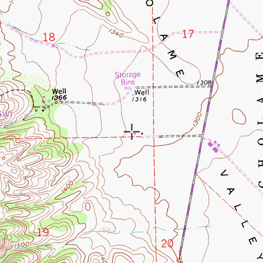 Topographic Map of Harlan Ranch, CA