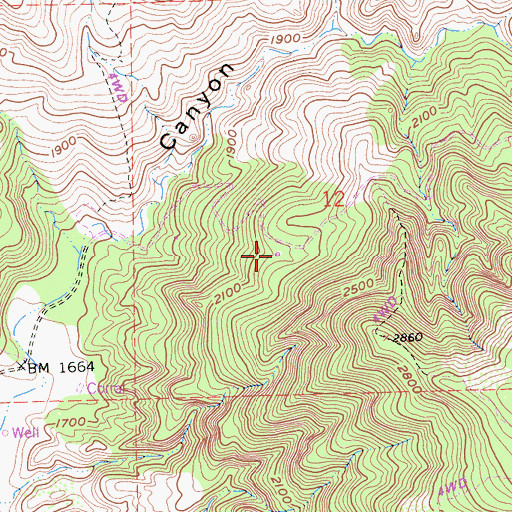 Topographic Map of Hog Ranch (historical), CA