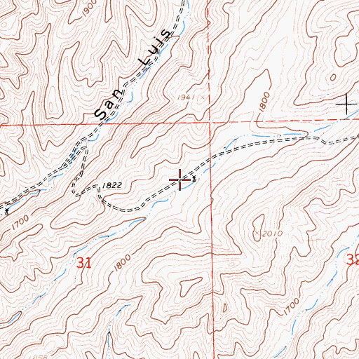 Topographic Map of Bledsoe Ranch (historical), CA