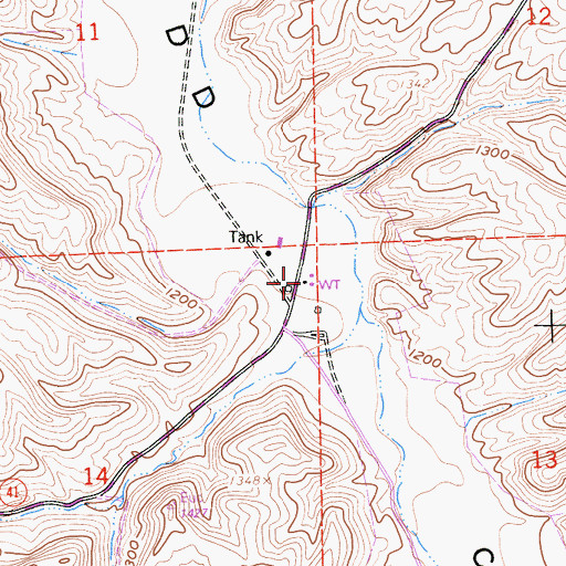 Topographic Map of C W Clarke Ranch, CA