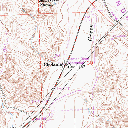 Topographic Map of Cholame School (historical), CA