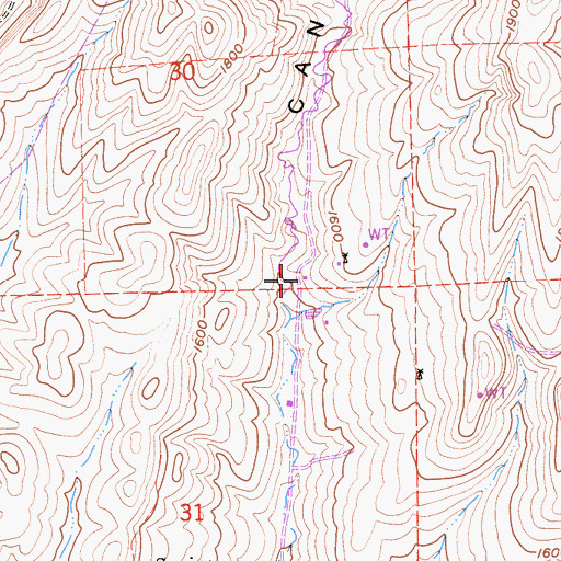Topographic Map of Eddy Ranch, CA