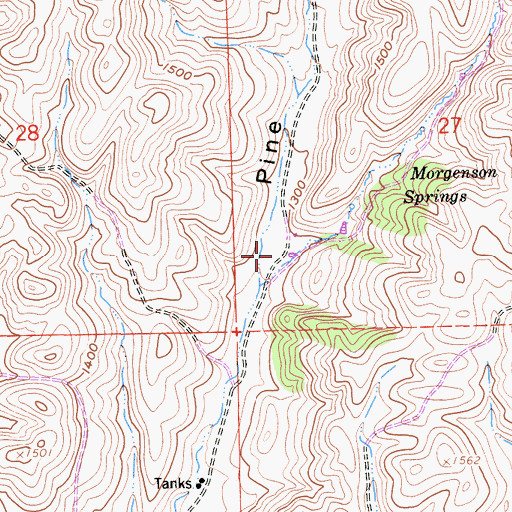 Topographic Map of Hillman Ranch (historical), CA