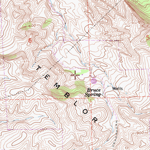 Topographic Map of Jack Ranch, CA