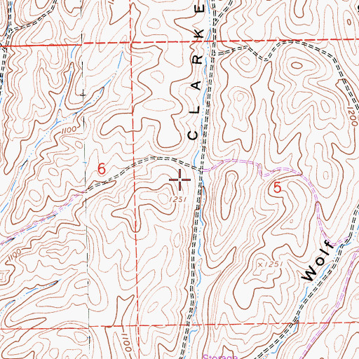 Topographic Map of Jackson and Reinhert Ranch (historical), CA