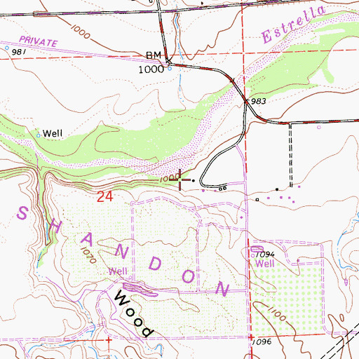 Topographic Map of Sacramento Ranch, CA