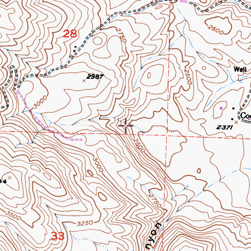 Topographic Map of Maddux Canyon, CA