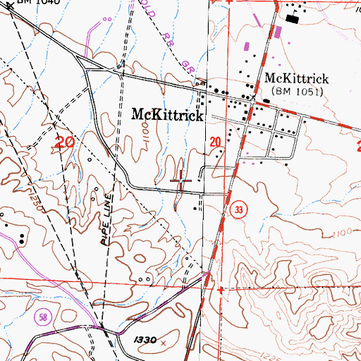 Topographic Map of McKittrick School (historical), CA