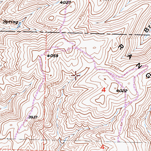 Topographic Map of Old Cooper Ranch, CA