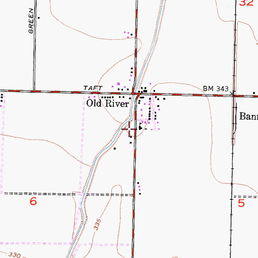 Topographic Map of Old River School, CA