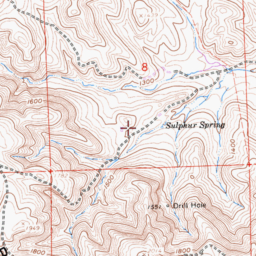 Topographic Map of Packwood (historical), CA