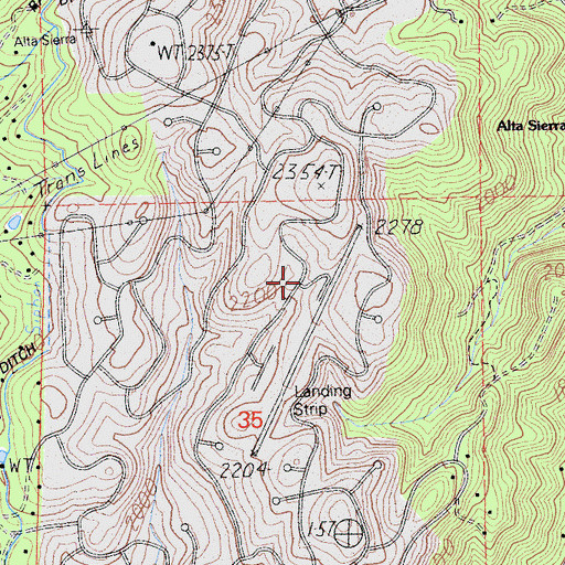 Topographic Map of Alta Sierra Estates, CA