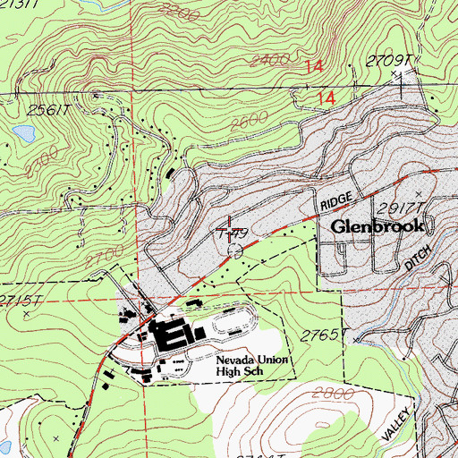 Topographic Map of Bella Vista Park, CA