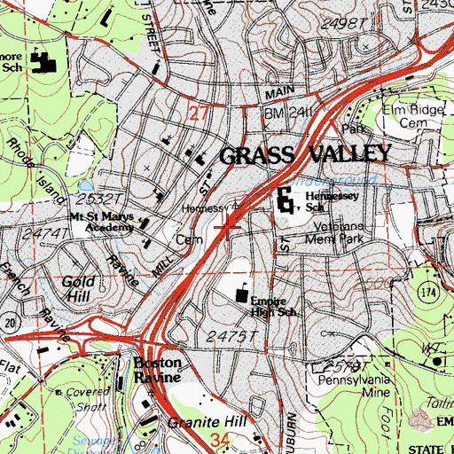 Topographic Map of Bethel Assembly of God Church, CA