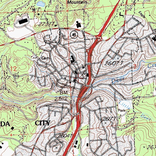 Topographic Map of Bicentennial Museum, CA