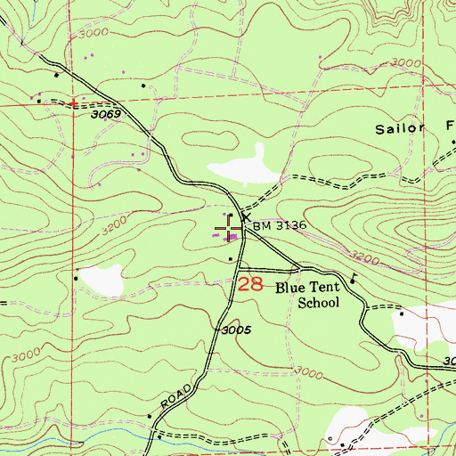 Topographic Map of Blue Tent, CA