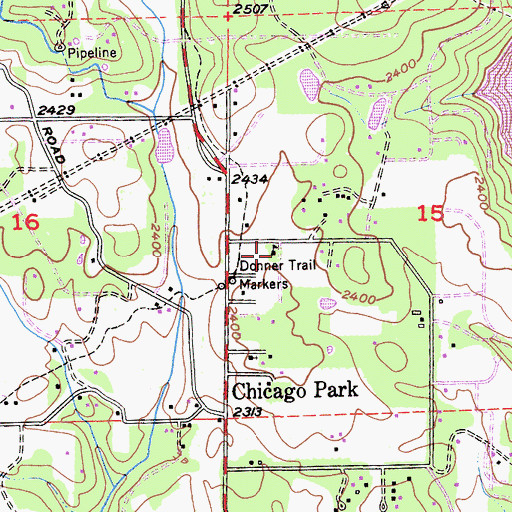 Topographic Map of Chicago Park Elementary School, CA