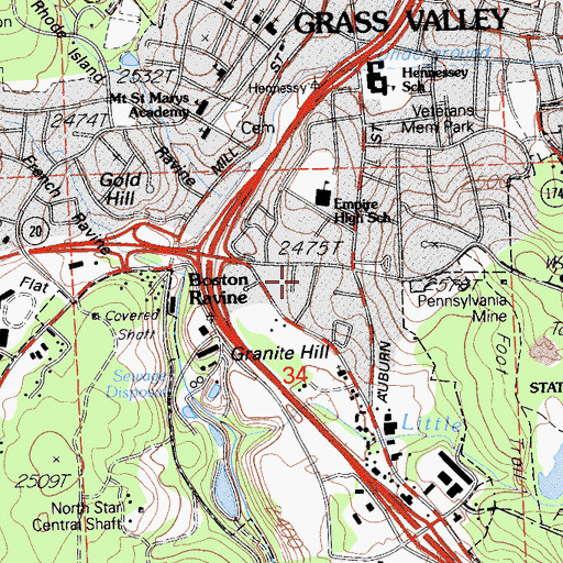 Topographic Map of Church of the Nazarene, CA