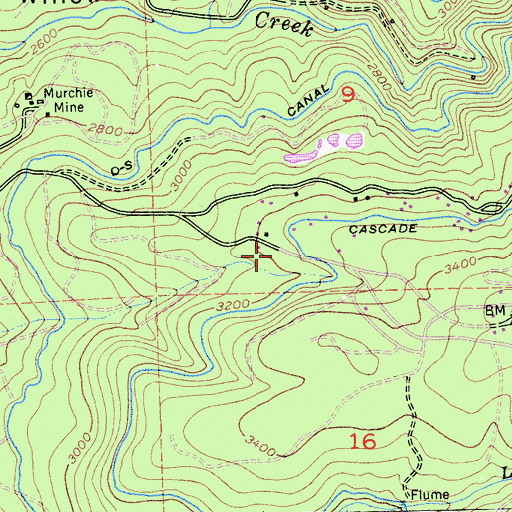 Topographic Map of Crystal Springs (historical), CA