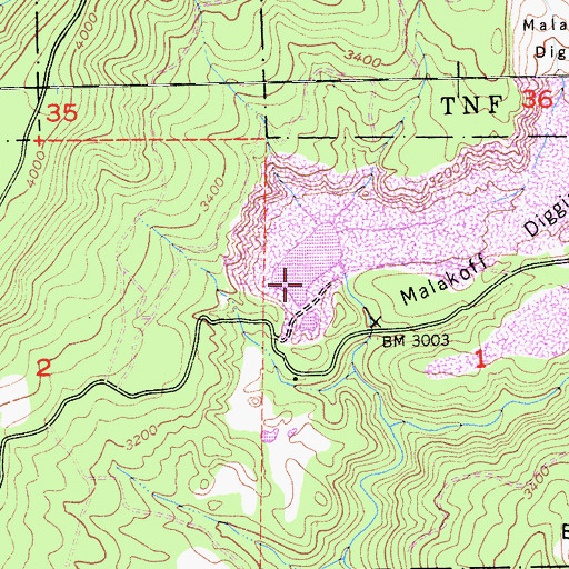 Topographic Map of Diggins Pond, CA
