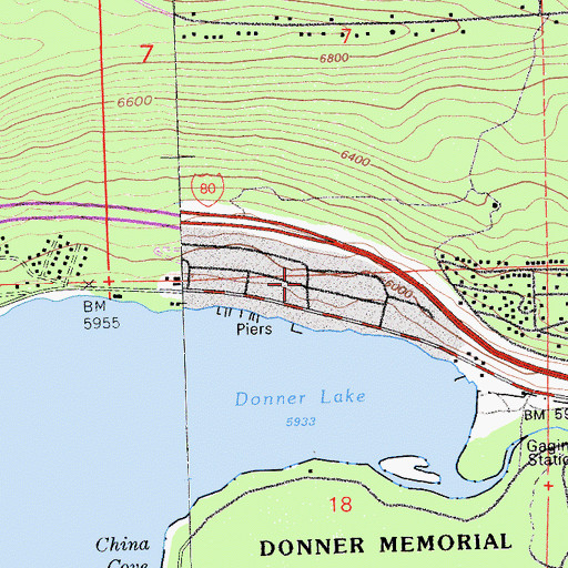 Topographic Map of Donner Pines Tract, CA