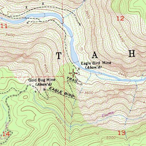 Topographic Map of Eagle Bird (historical), CA