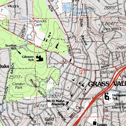 Topographic Map of First Baptist Church, CA