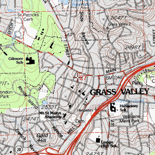 Topographic Map of First Church of Christ Scientist, CA