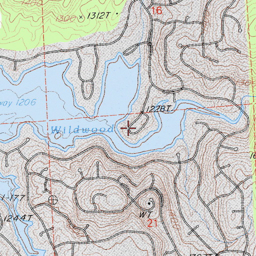 Topographic Map of Forest Circle Park, CA