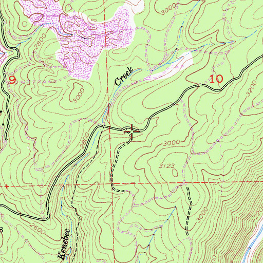Topographic Map of Kennebec House (historical), CA
