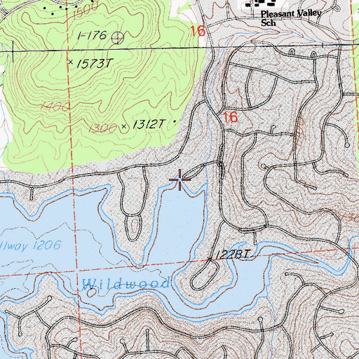Topographic Map of Meadow Park, CA