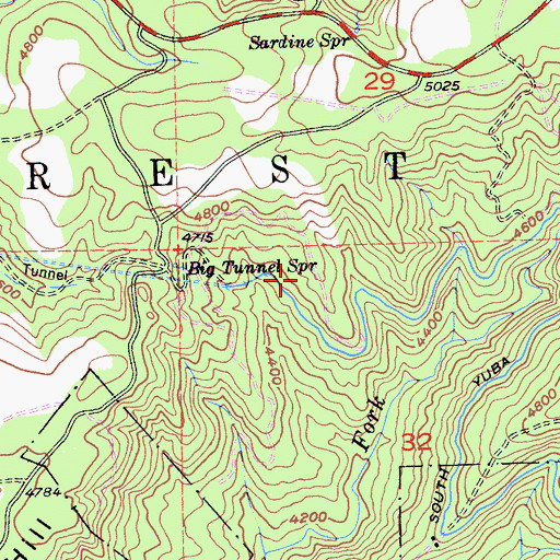 Topographic Map of Nevada County, CA