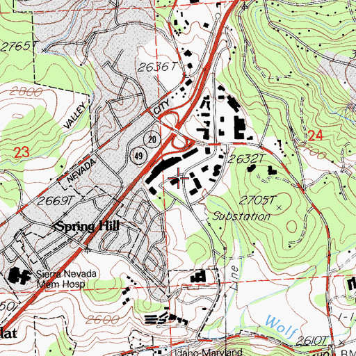 Topographic Map of Olympia Glade, CA
