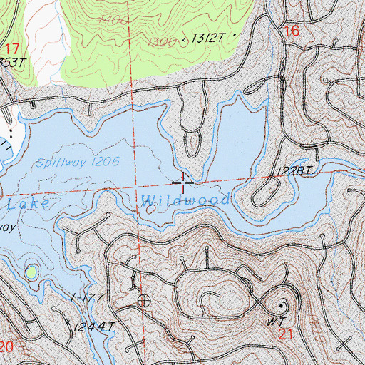 Topographic Map of Peacock Point, CA