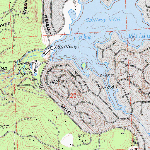 Topographic Map of Pine Island Beach, CA
