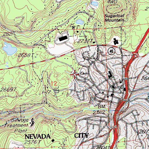 Topographic Map of Pioneer Cemetery, CA