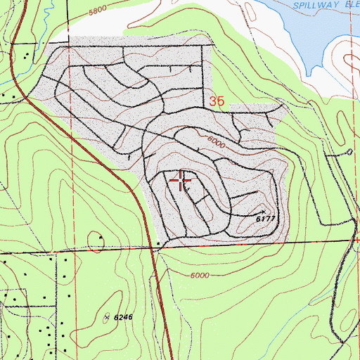 Topographic Map of Prosser Lakeview Estates, CA