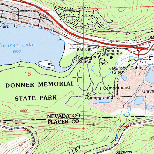 Topographic Map of Ridge Campground, CA
