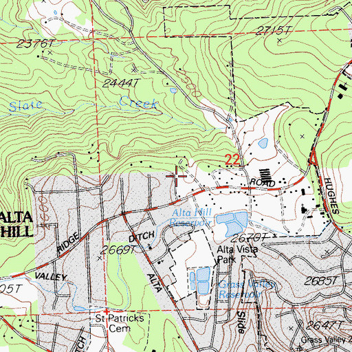 Topographic Map of Sahl Court, CA