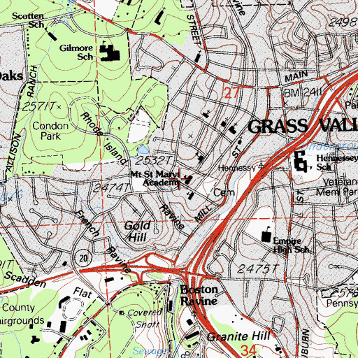 Topographic Map of Saint Josephs Chapel, CA