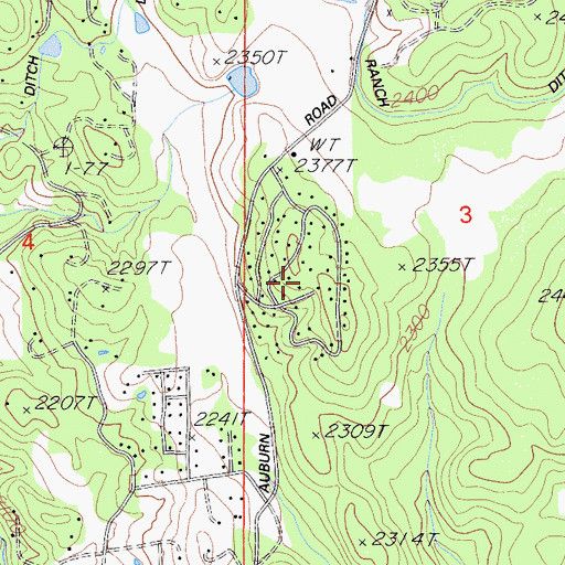 Topographic Map of Sherwood Forest, CA