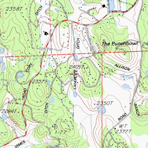 Topographic Map of Starbright Acres, CA