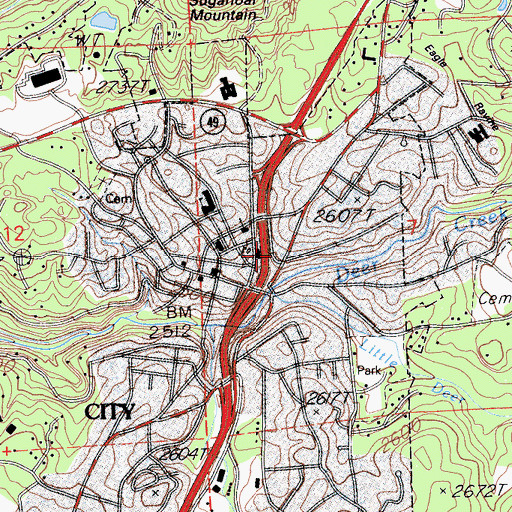 Topographic Map of Trinity Episcopal Church, CA