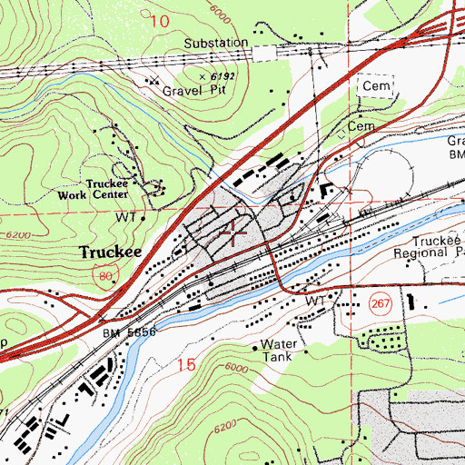 Topographic Map of Truckee Post Office, CA