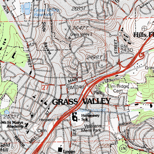 Topographic Map of Washington Public School (historical), CA